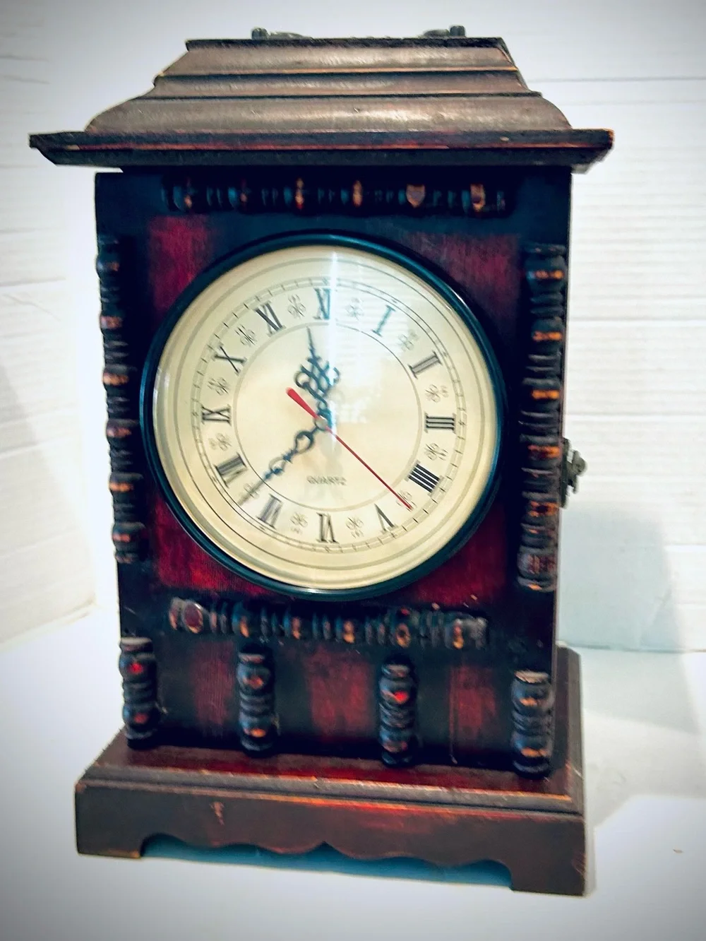 Hidden Safe Mantle Clock Wooden Farmhouse Cottagegoth Dark Academia Dorm Decor